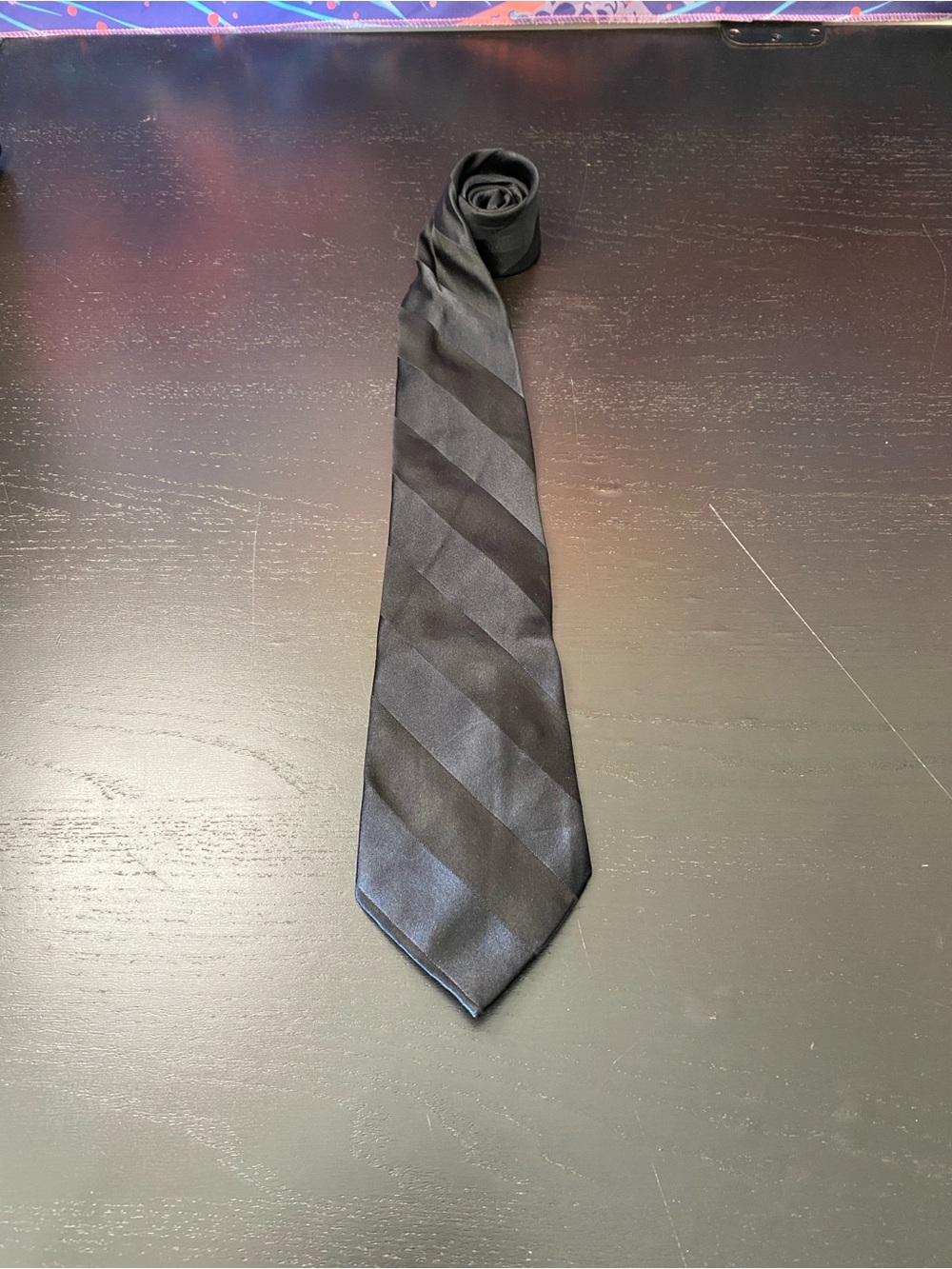 Stafford Black Tone-on-Tone Diagonal Stripe Tie